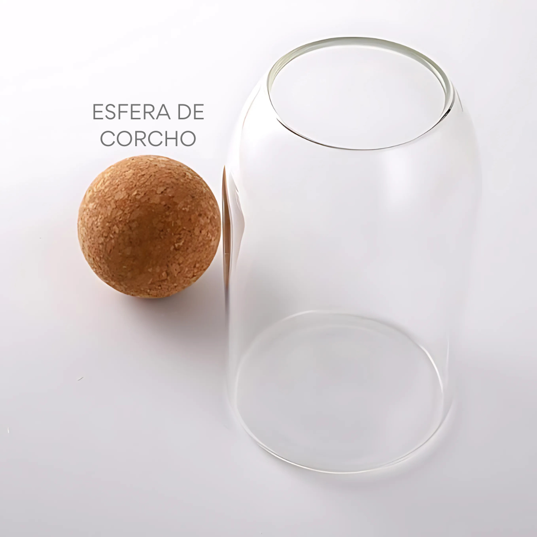 Set 3 frascos con tapa corcho