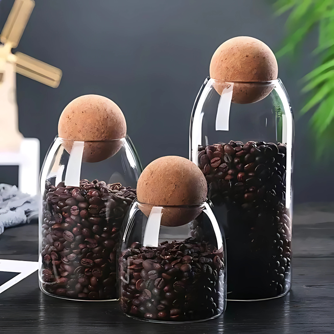 Set 3 frascos con tapa corcho